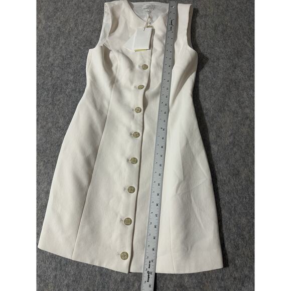 Aritzia Wilfred japanese crepe button up mini dress in White Size 2 new with tag - Picture 5 of 6